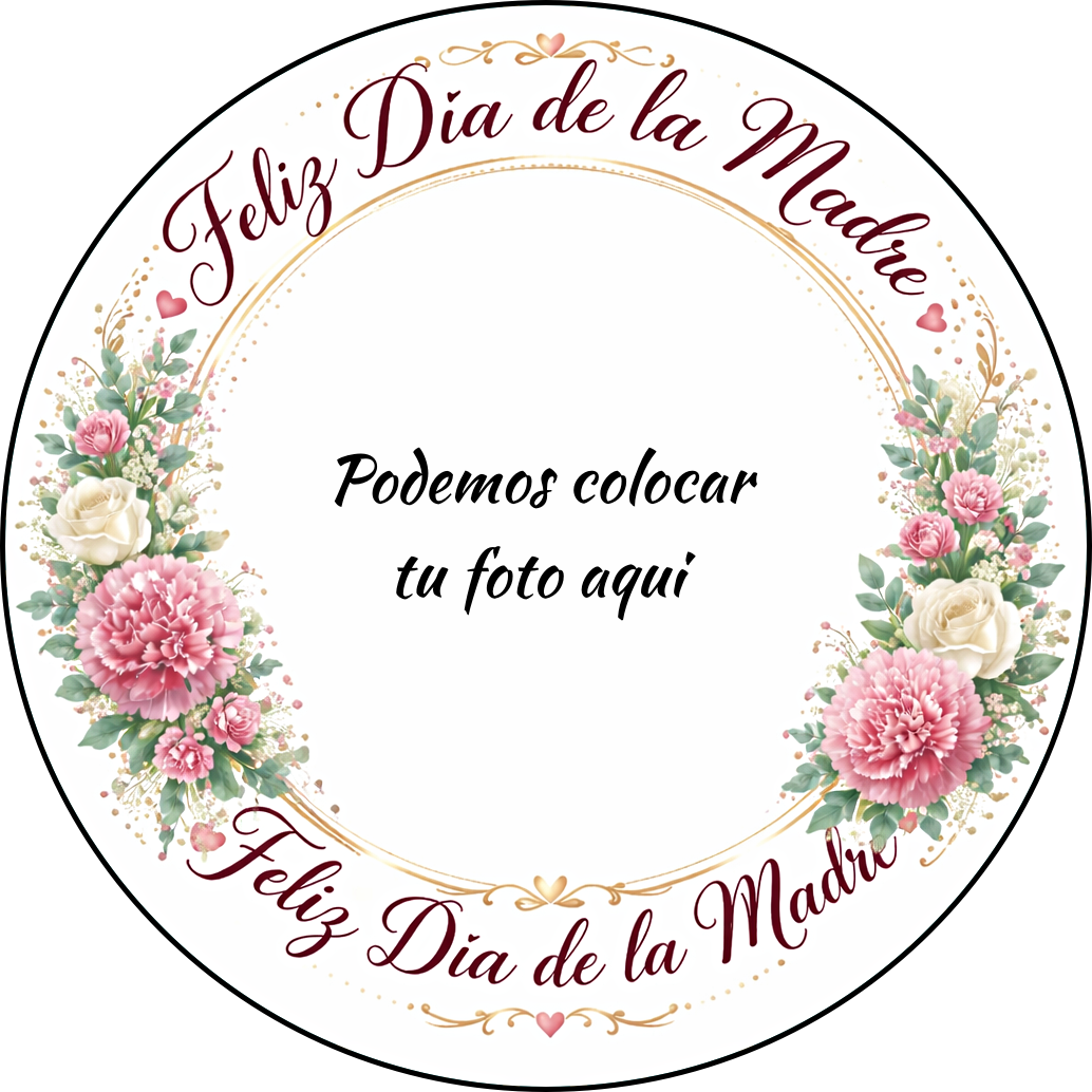 Decoración comestible para tarta Día de la Madre con madre e hija, papel de azúcar o papel de oblea