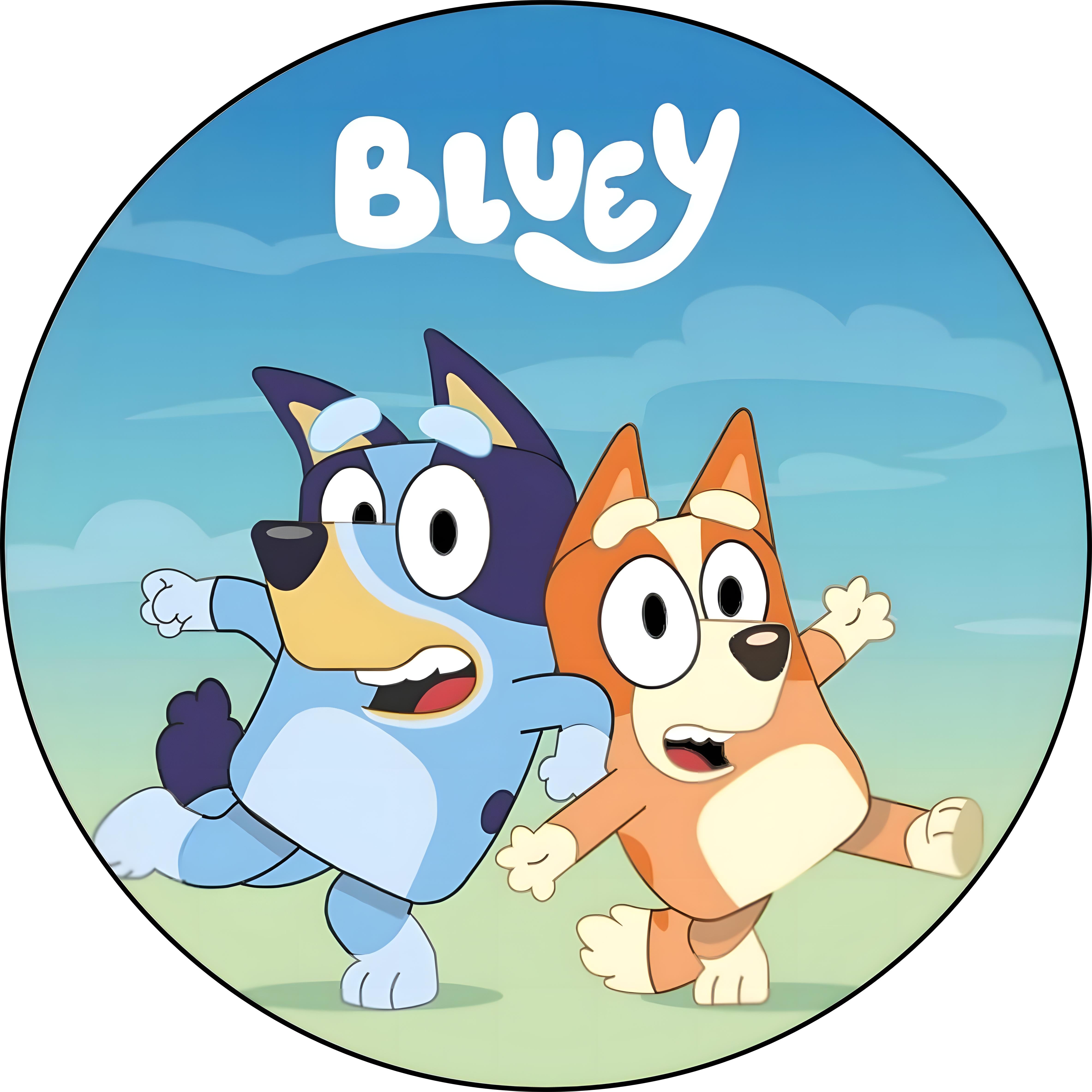 Papel de azúcar Bluey con foto personalizada para decoración de postres