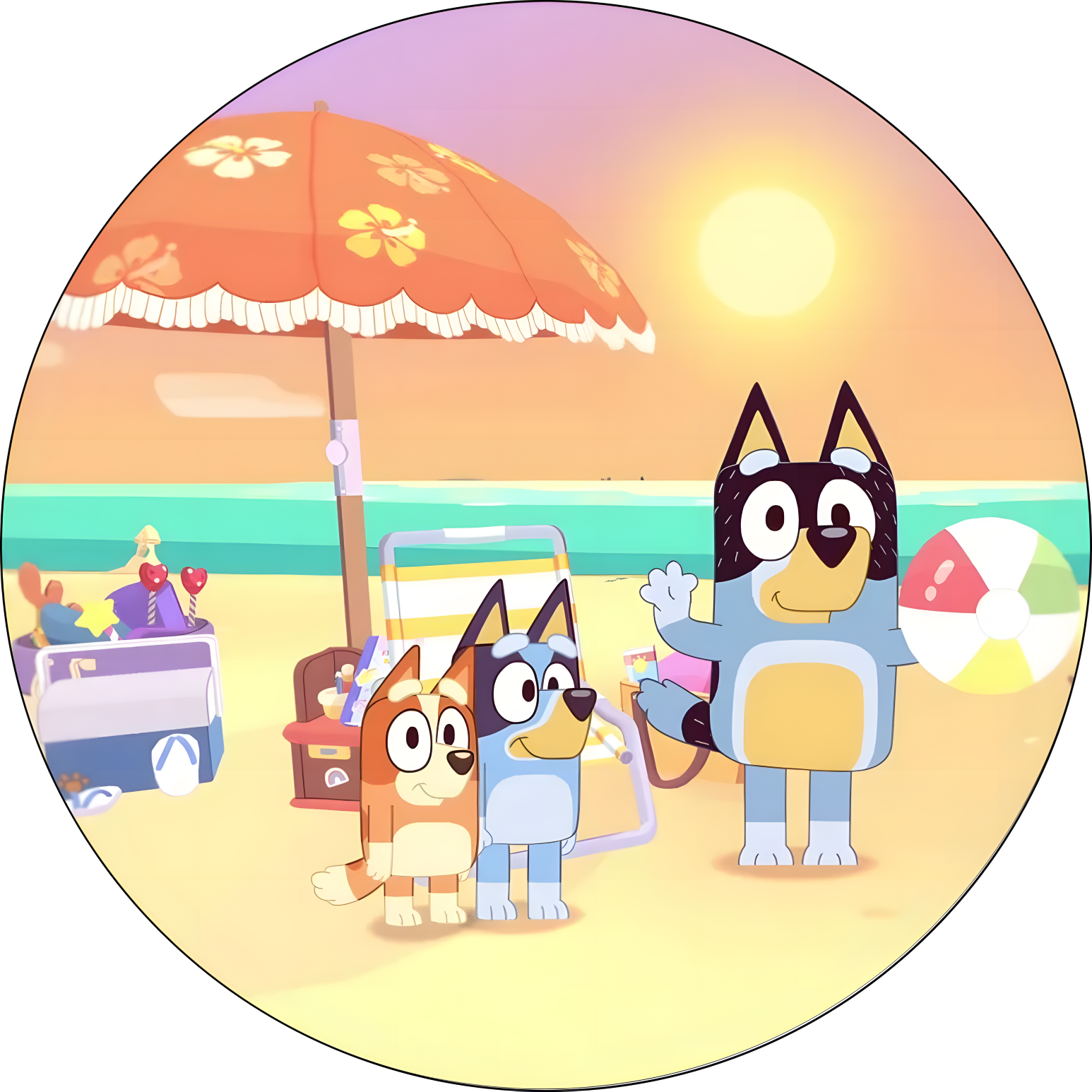 Decoración comestible Bluey personalizada para cumpleaños infantil, varios tamaños disponibles