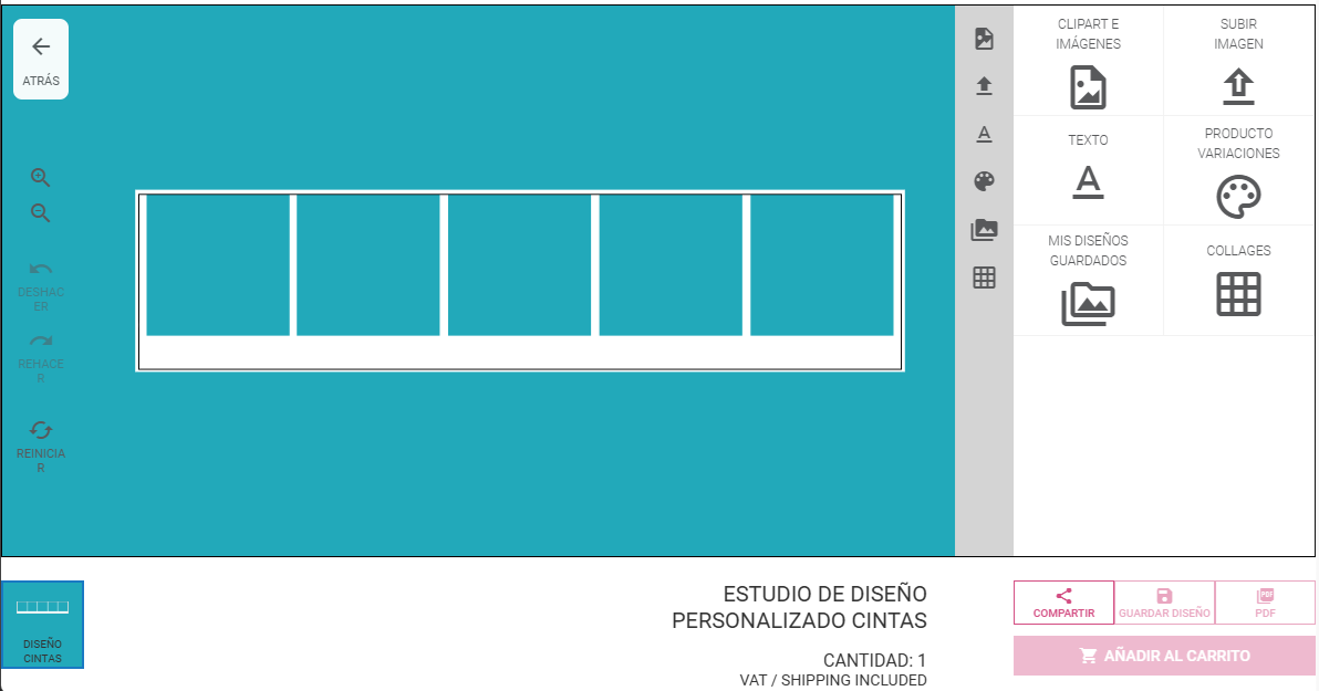 Herramienta de diseño online para obleas personalizadas con imagen comestible, cintas