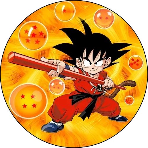 Lámina comestible personalizable de Dragon Ball con Goku y una esfera luminosa
