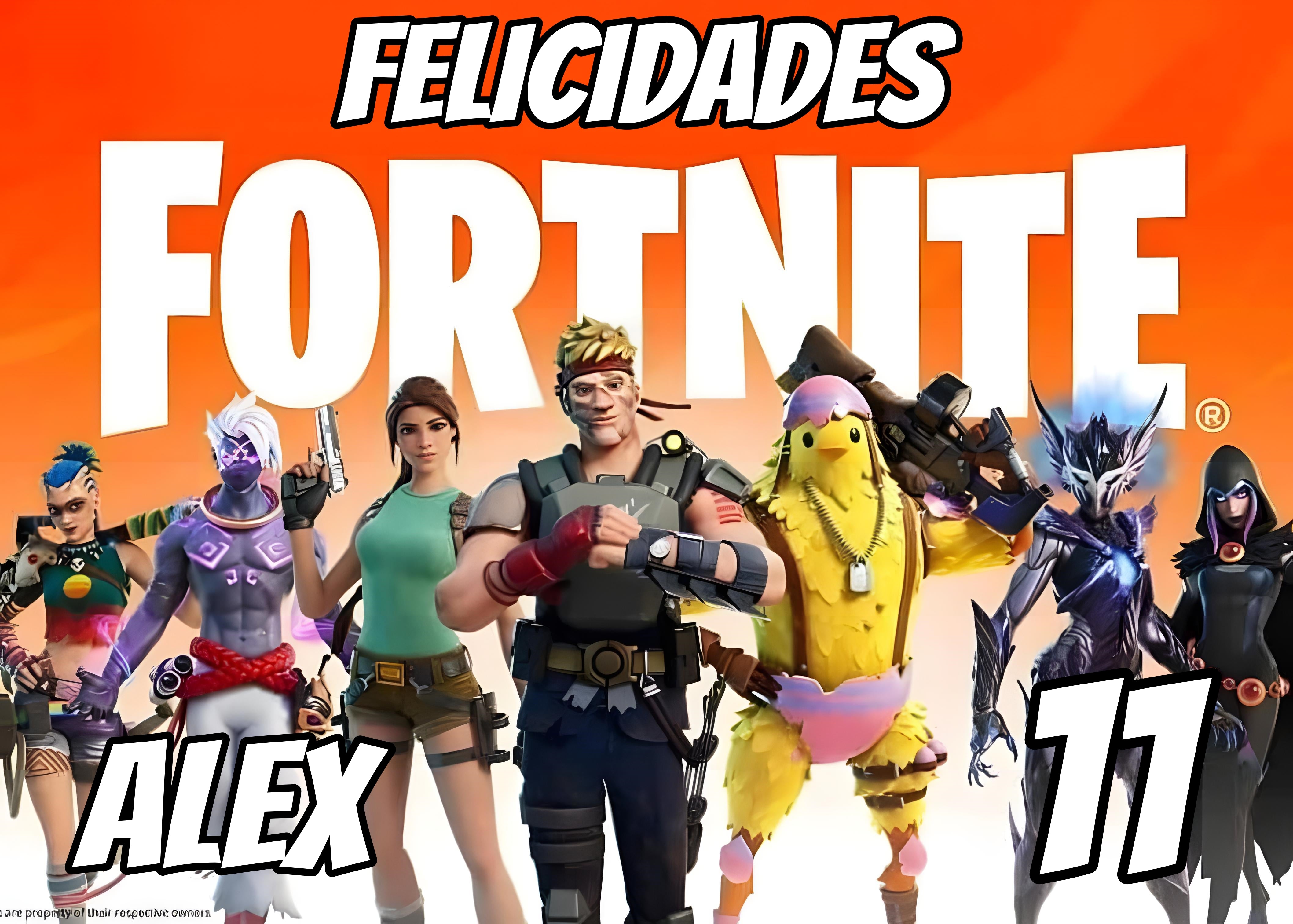 Imagen comestible estilo Fortnite battle royal para tarta y cupcakes, disponible en formato redondo o rectangular, en oblea o papel de azúcar, personalizable con texto