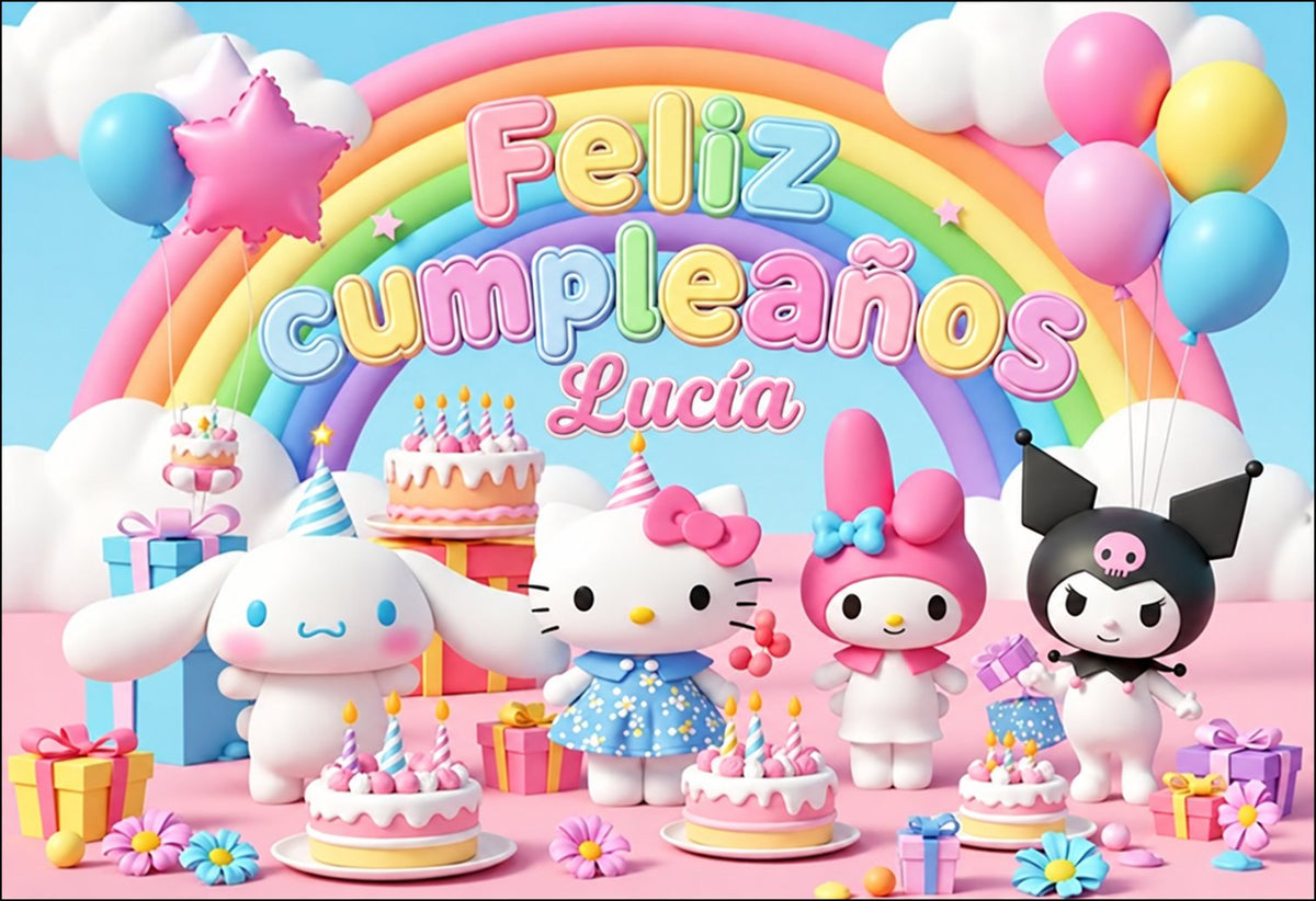 Oblea comestible personalizada HELLO KITTY para tarta y pastel de cumpleaños