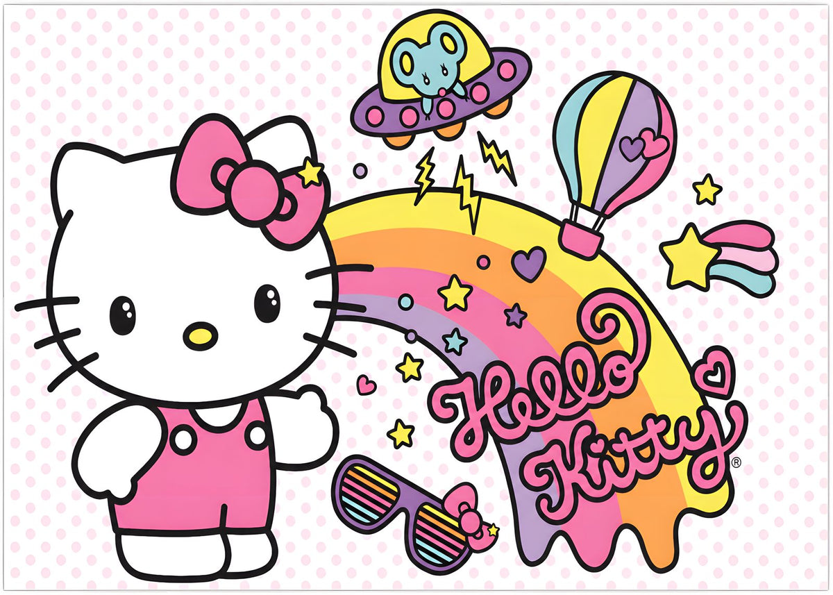 Imagen comestible en oblea HELLO KITTY personalizada para tartas y pasteles