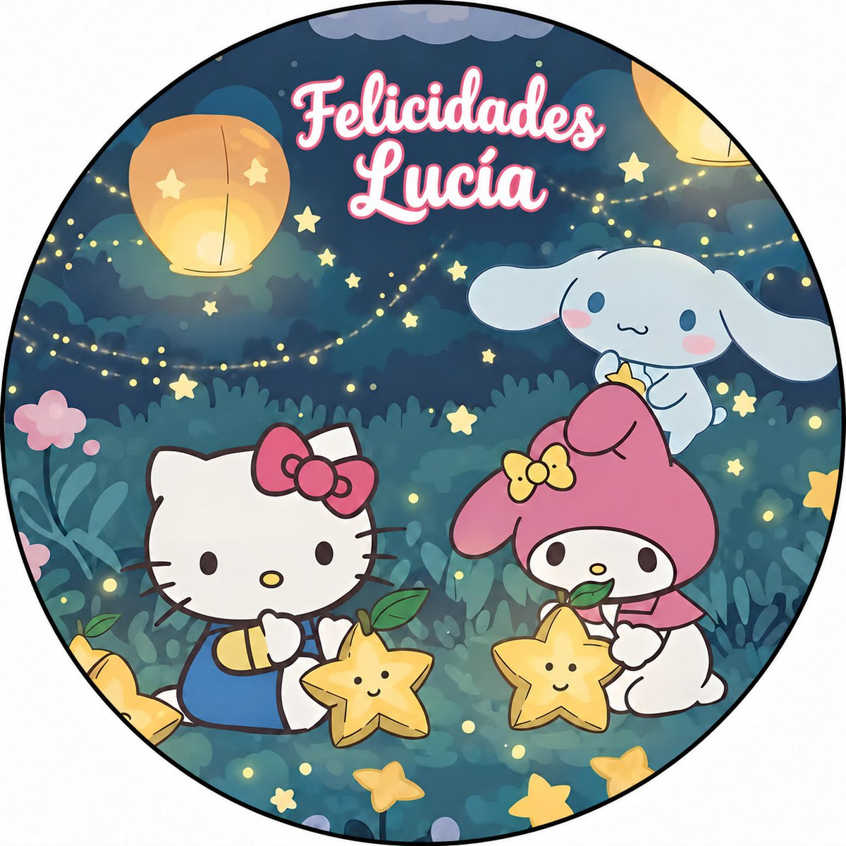 Oblea comestible personalizada HELLO KITTY con foto y texto