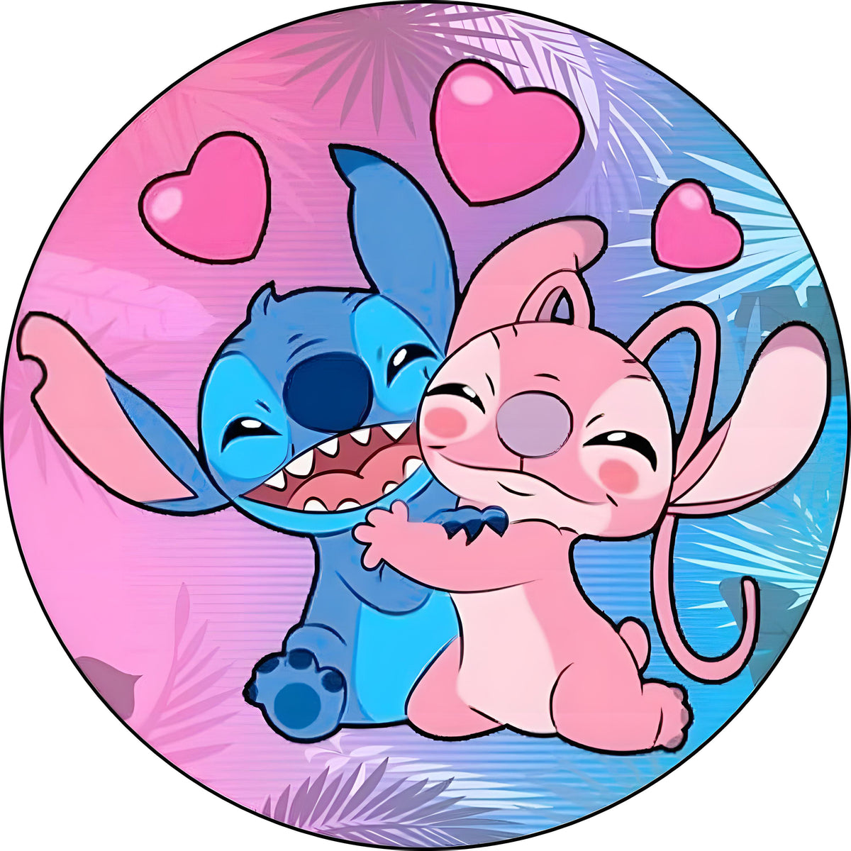 Imagen comestible Stitch y Angel personalizada para decorar tartas