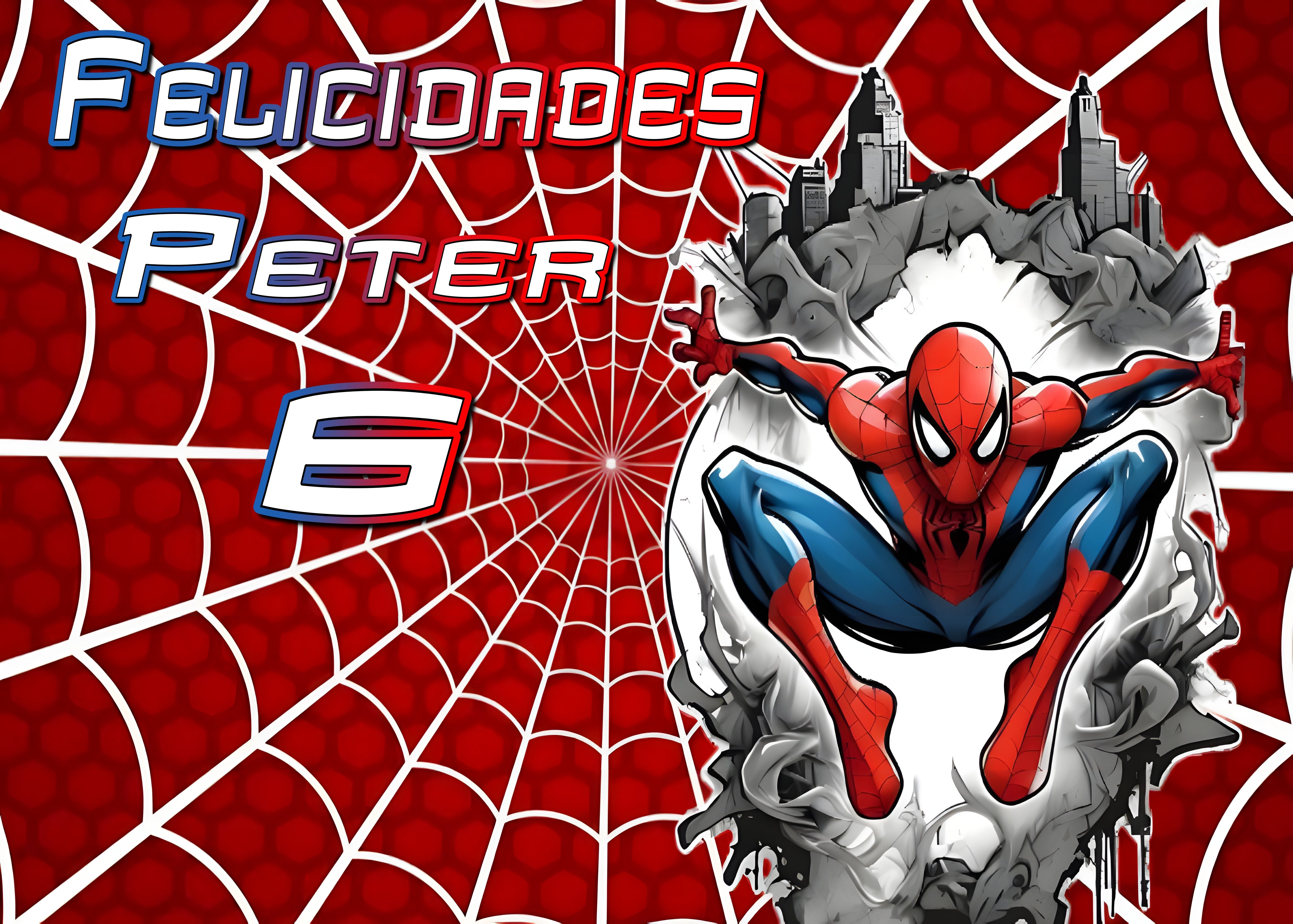 Oblea de cumpleaños de Spiderman personalizable para colocar sobre la tarta