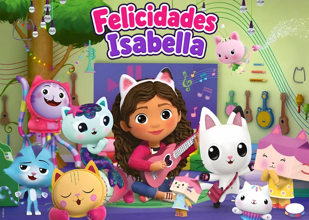 Oblea personalizable de La Casa de Muñecas de Gabby para tartas de cumpleaños