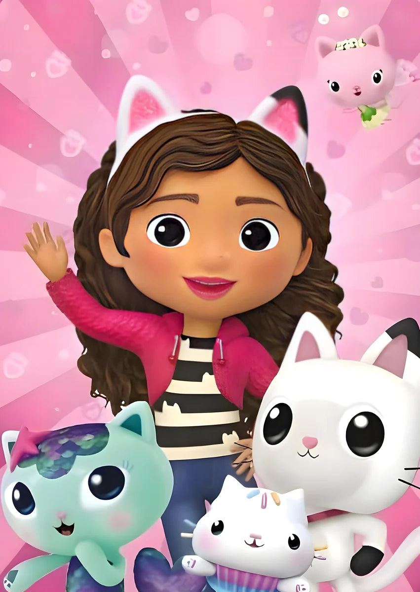 Papel de azúcar personalizable de La Casa de Muñecas de Gabby para tartas