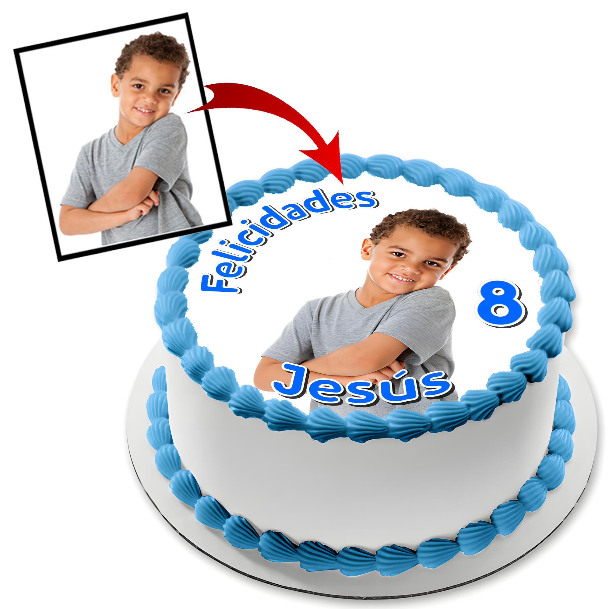 Oblea comestible personalizada con imagen para cumpleaños