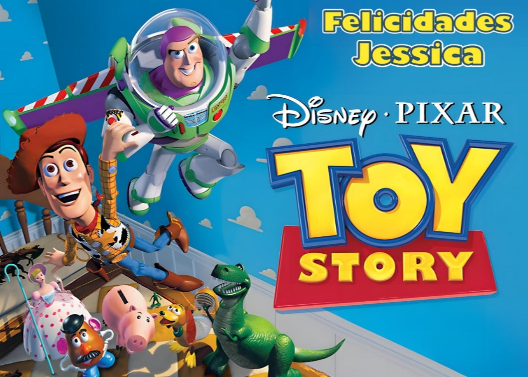 Lámina de Toy Story con marco personalizable para tarta