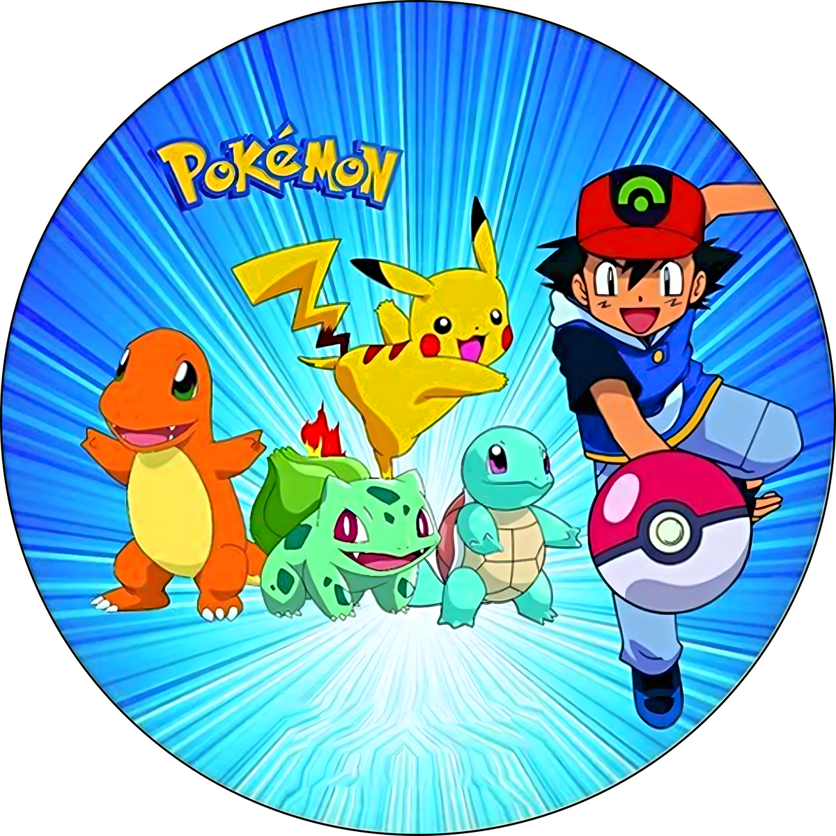 Imagen comestible Pokémon personalizada con nombre y edad para tarta