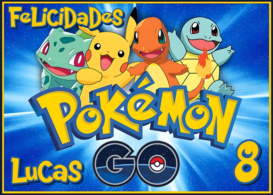 Oblea Pokémon personalizada con Eevee, evoluciones, nombre y edad