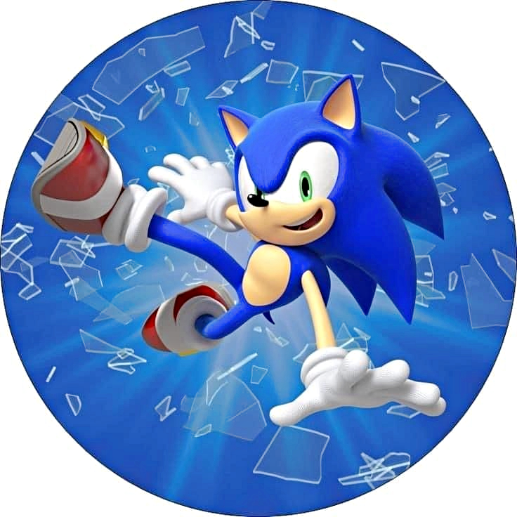 Imagen comestible para tarta SONIC EL ERIZO en oblea personalizada