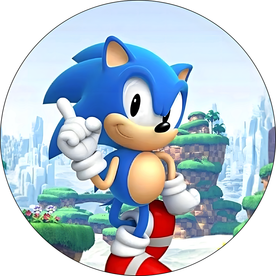 Decoración Comestible SONIC EL ERIZO para Tartas de Cumpleaños con Imagen Personalizada