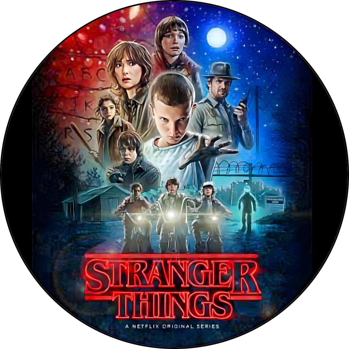 Oblea de Stranger Things personalizada para pastel o Tarta, especial para cumpleaños