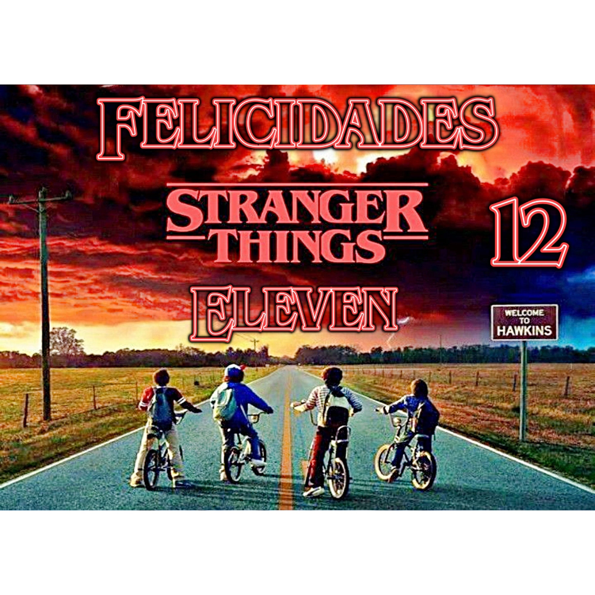 oblea personalizada Stranger Things para tarta con foto comestible y nombre