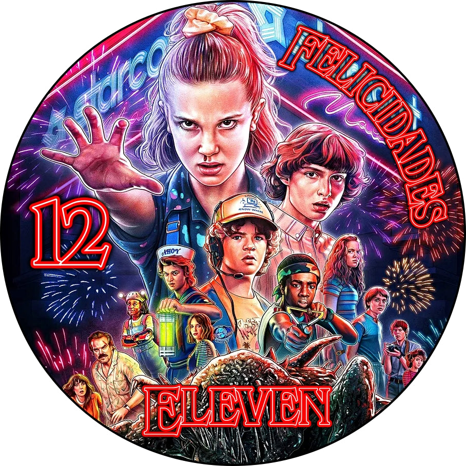 topper comestible Stranger Things para tarta infantil personalizada