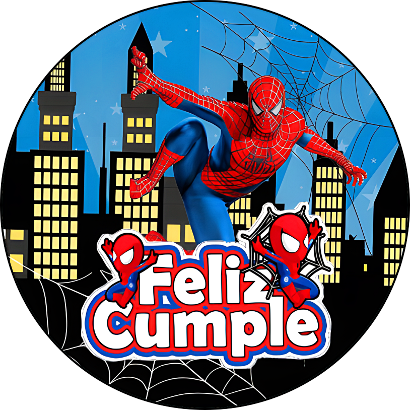 Imagen de Spiderman comestible personalizada con nombre y edad