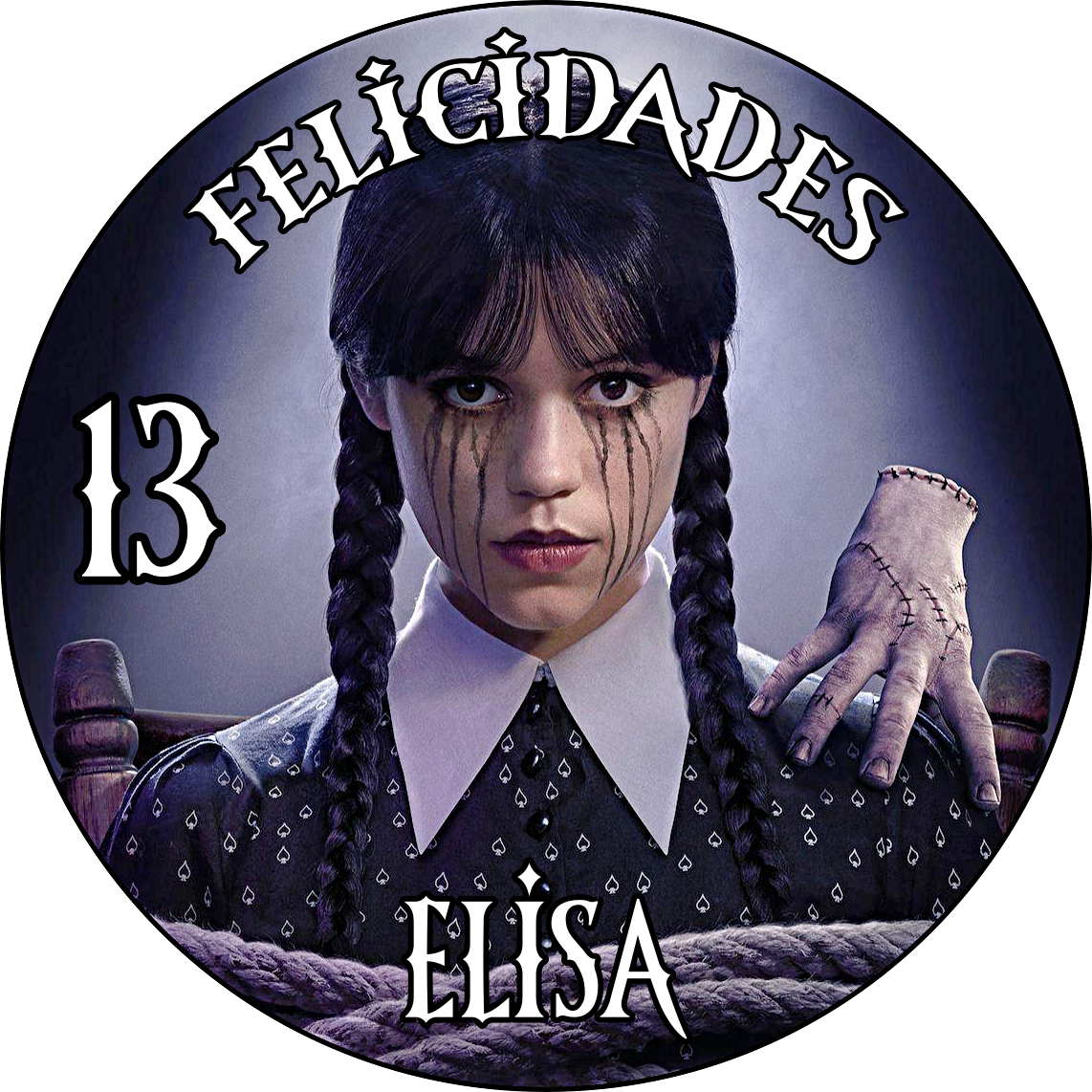 Imagen para Tarta WEDNESDAY Personalizada con Foto – Disponible en Varios Tamaños