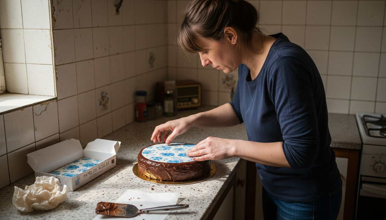 Como colocar folha de açúcar no bolo