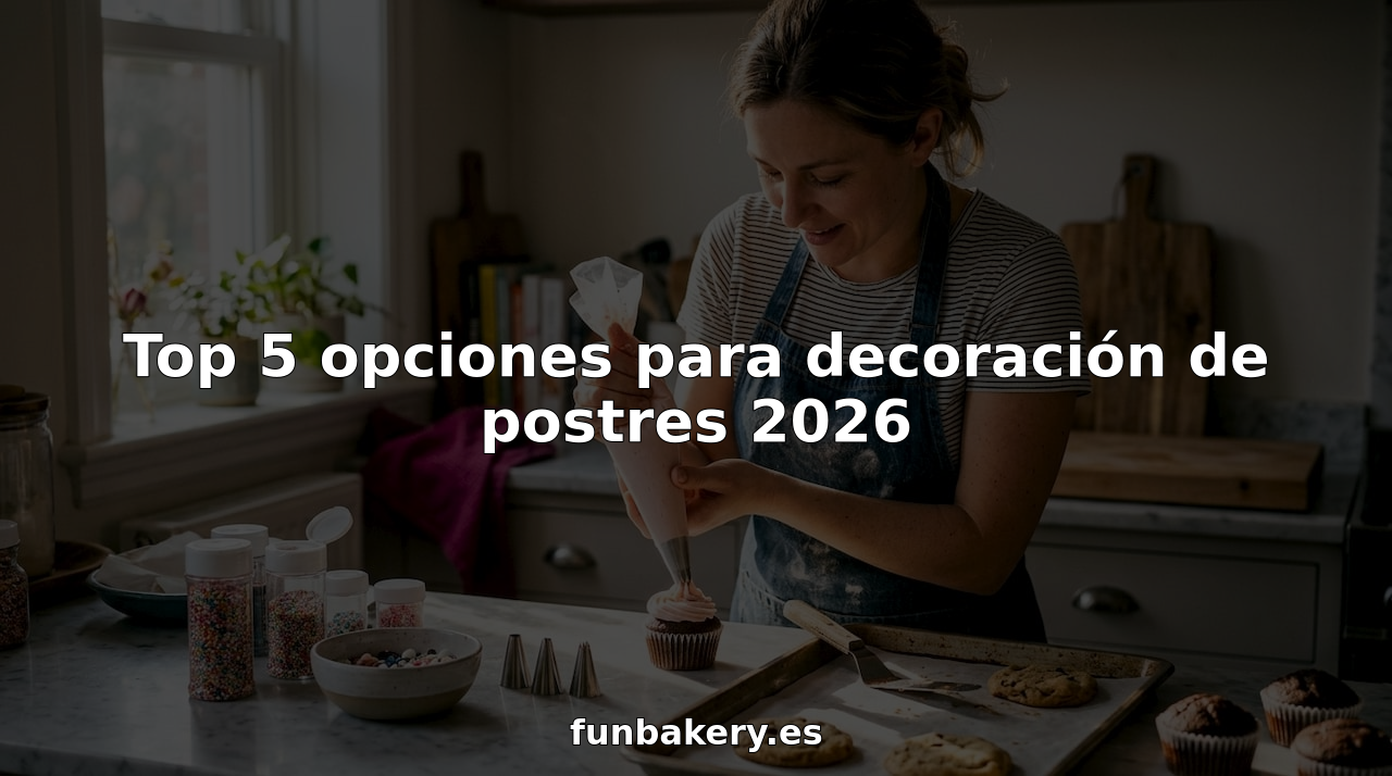 Una aficionada a la repostería decora magdalenas en la encimera de su cocina.
