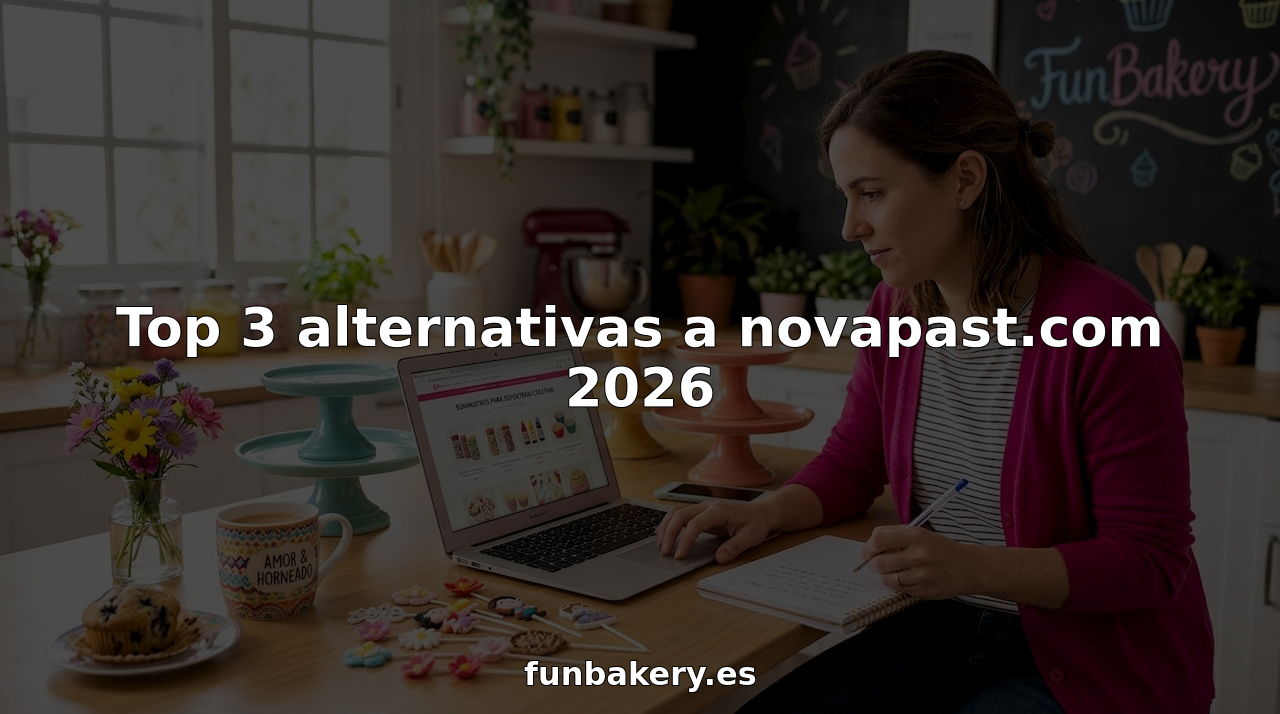 Una persona sentada en la mesa de la cocina revisa diferentes páginas web de panaderías para comparar opciones.
