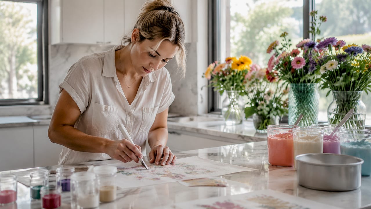 Alguém a fazer obleas em casa para festas de aniversário