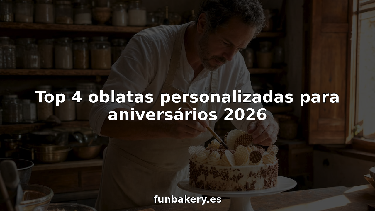 Chef pasteleiro a decorar um bolo de aniversário com oblatos comestíveis personalizados