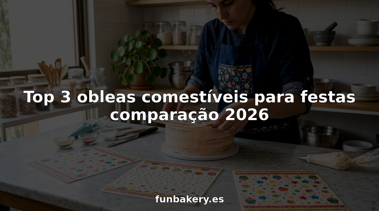 Folhas de obreia decoradas expostas na mesa da pastelaria