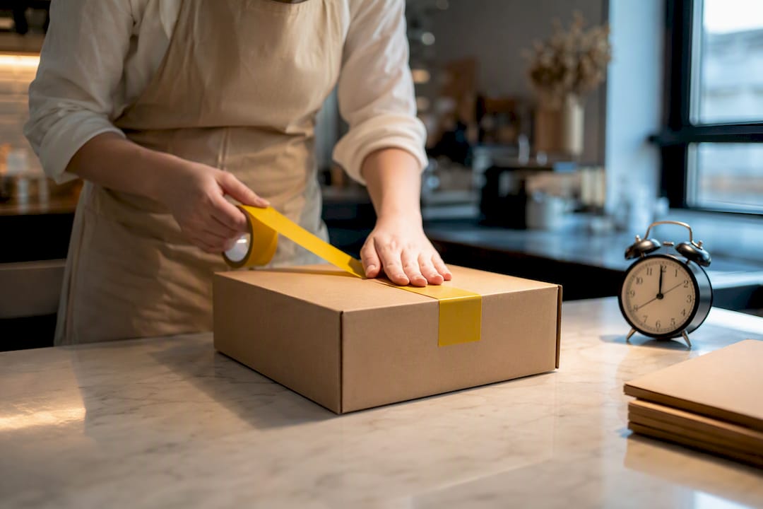 Encomenda de obleas pronta para expedição