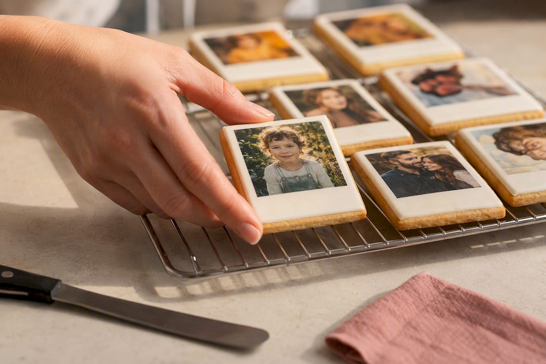 Bolachas Polaroid com imagens comestíveis bem definidas