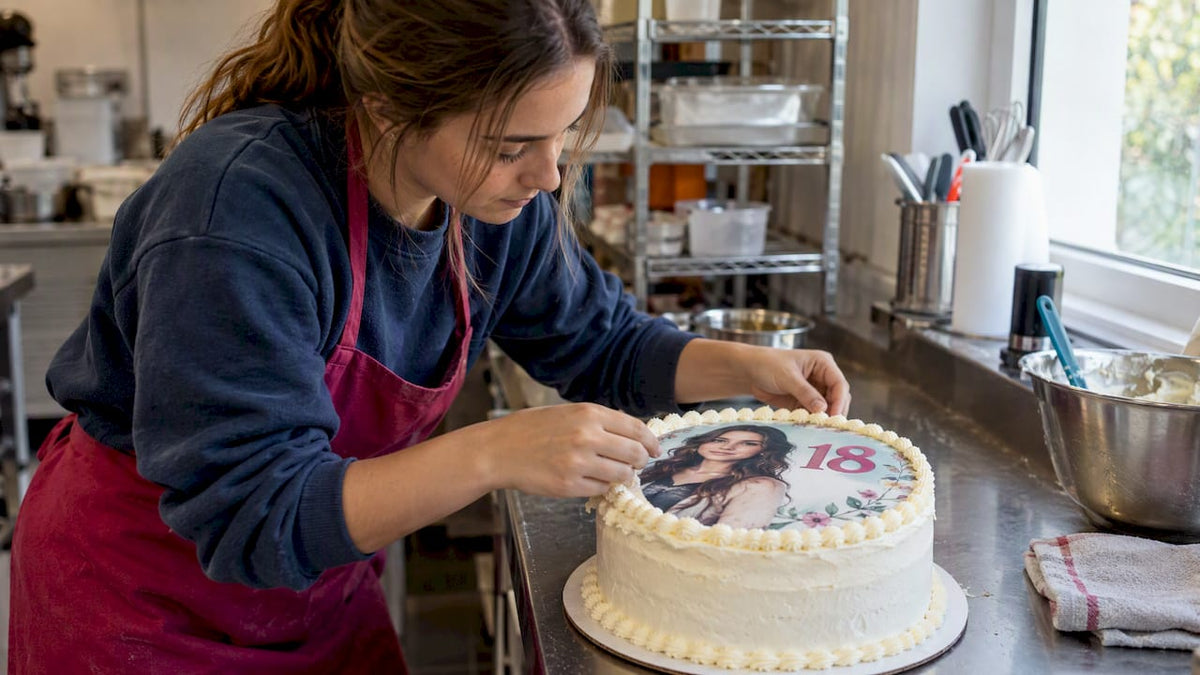 Bolo de 18 anos com fotografia comestível personalizada