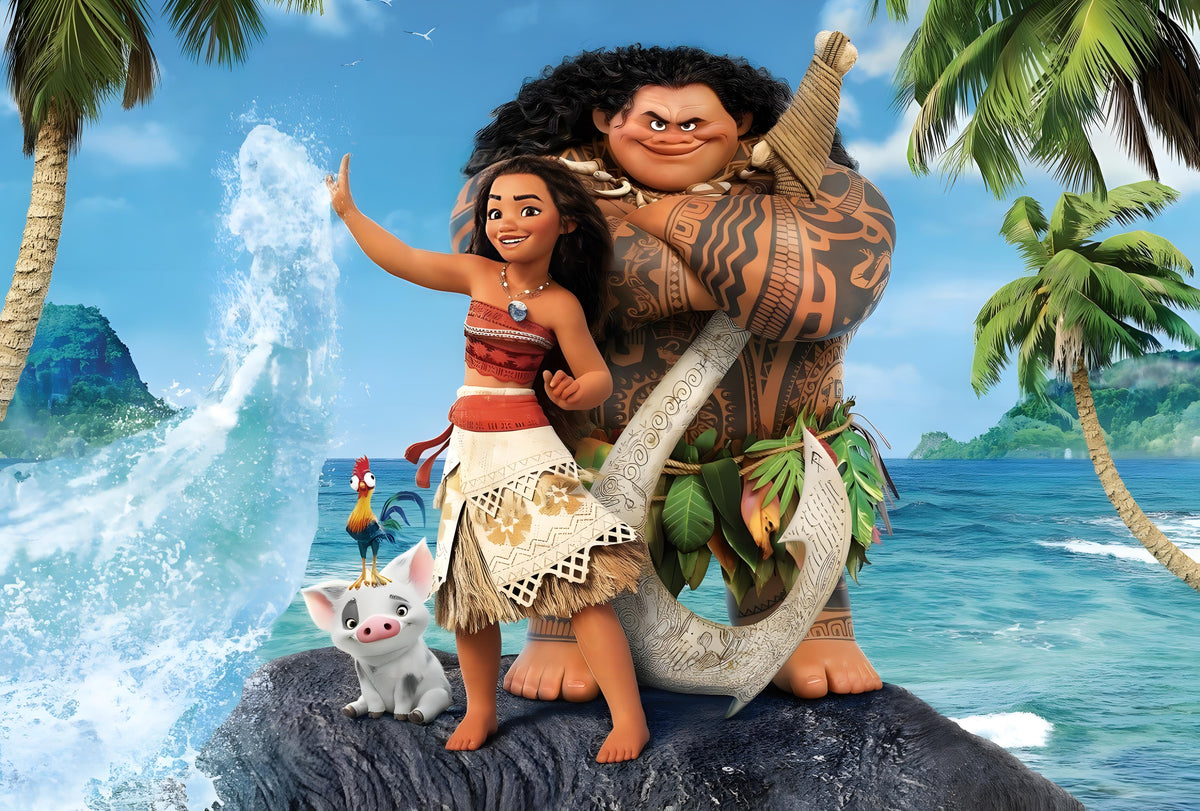 Oblea comestible personalizada MOANA, VAIANA para tarta y pastel de cumpleaños