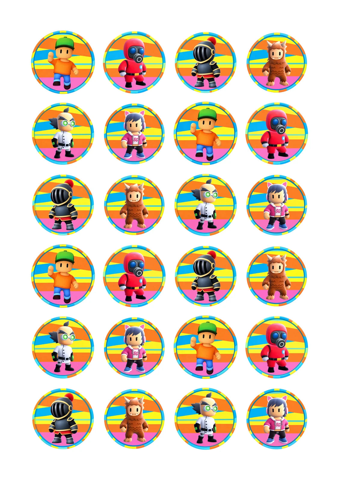 Imagen de Stumble Guys personalizable en oblea o papel de azúcar.