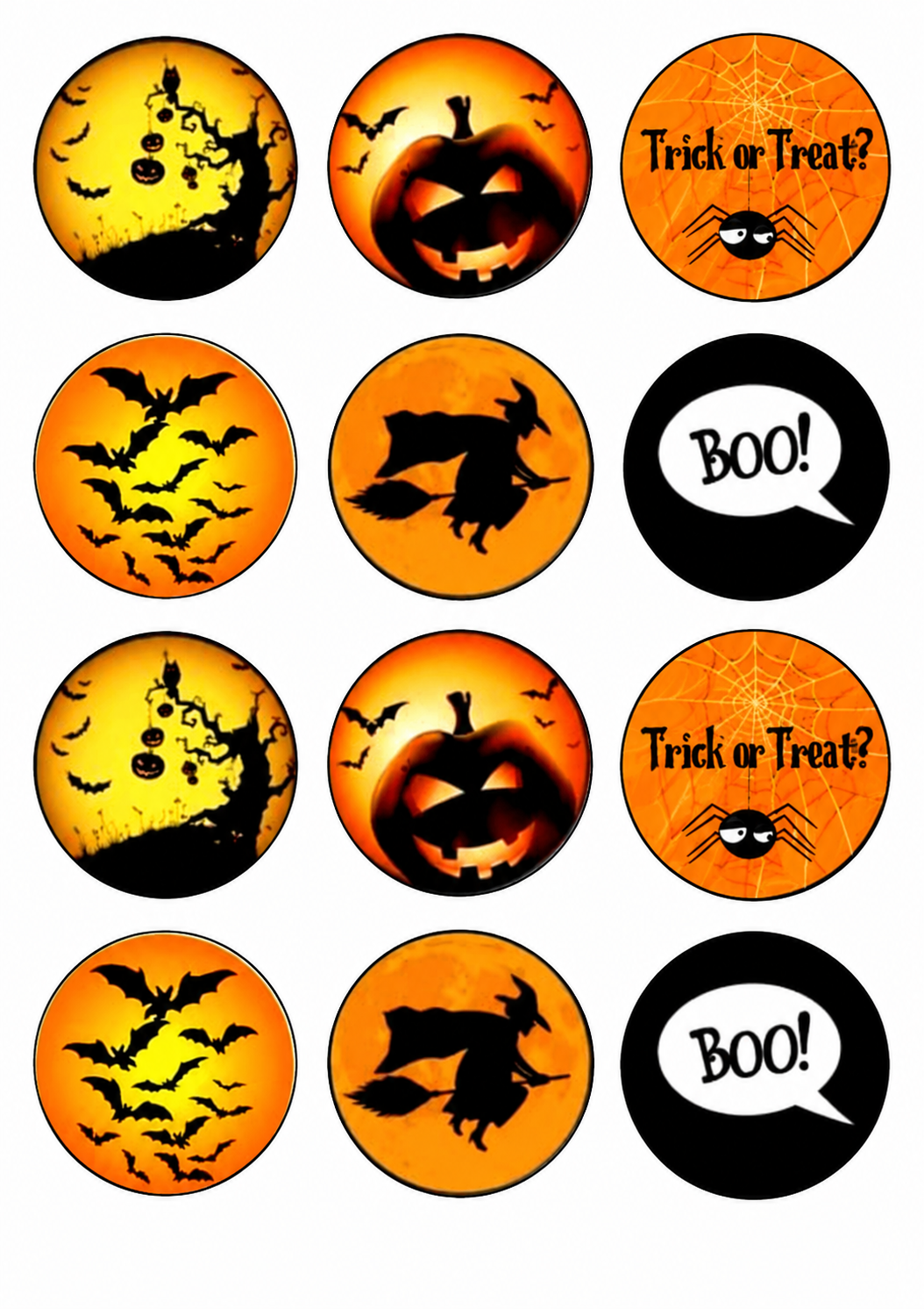 HALLOWEEN - Decoración para Cupcakes, Magdalenas y Galletas - Varios Tamaños