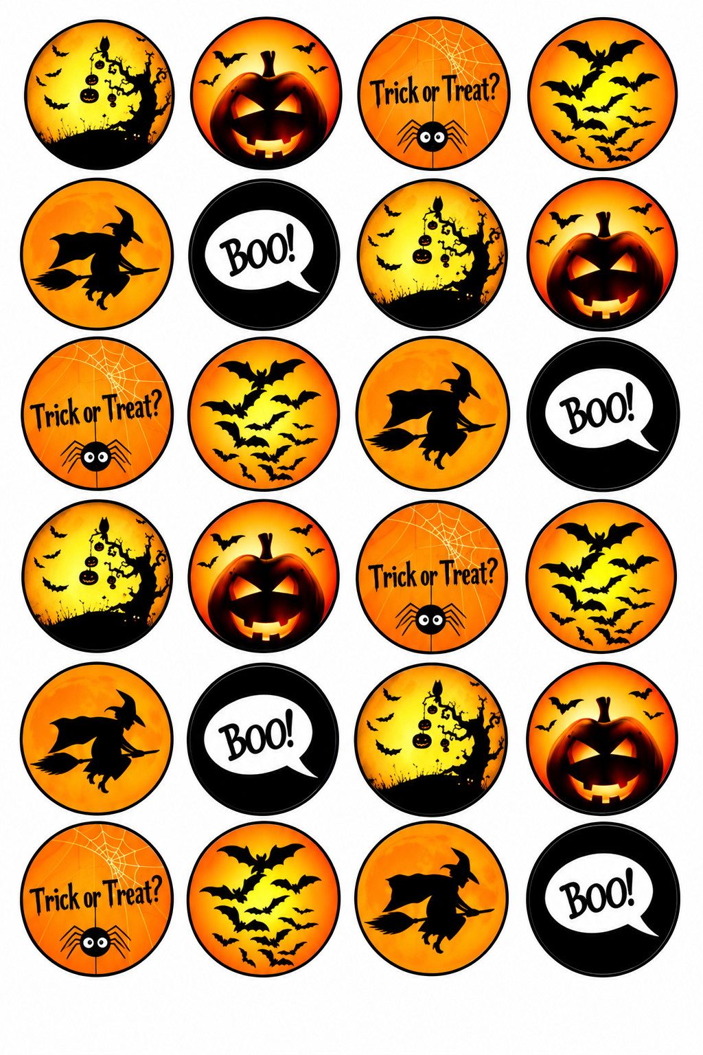 HALLOWEEN - Decoración para Cupcakes, Magdalenas y Galletas - Varios Tamaños