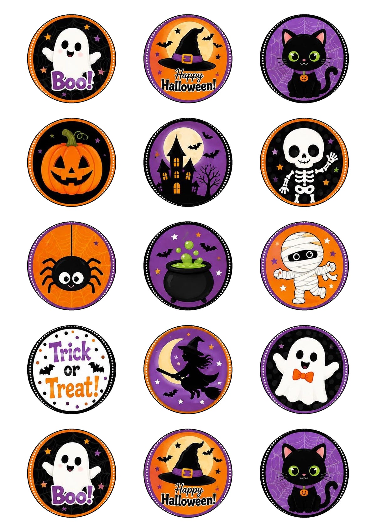 15 decoraciones comestibles de Halloween con monstruos, momias y arañas para decorar magdalenas.