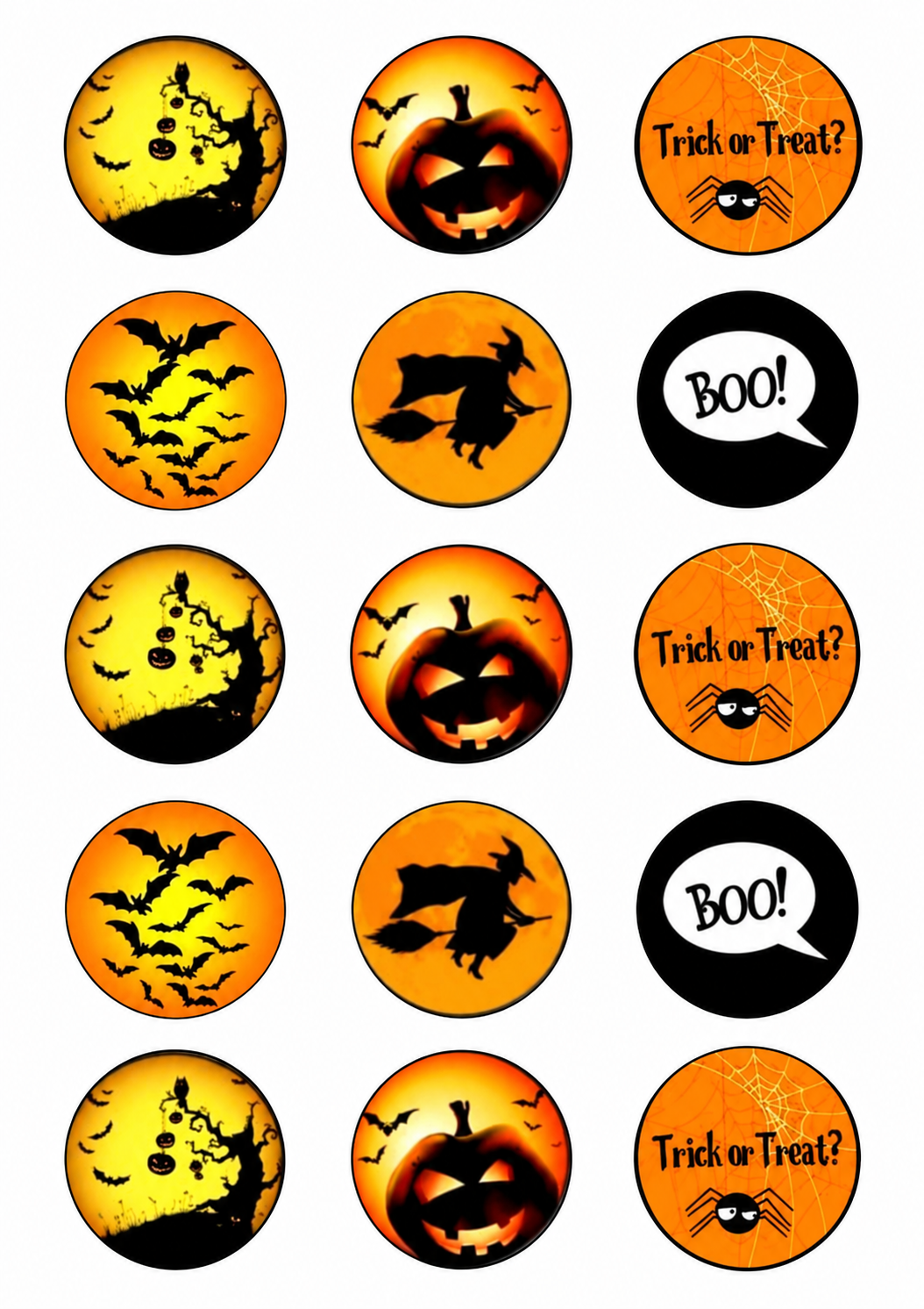 HALLOWEEN - Decoración para Cupcakes, Magdalenas y Galletas - Varios Tamaños