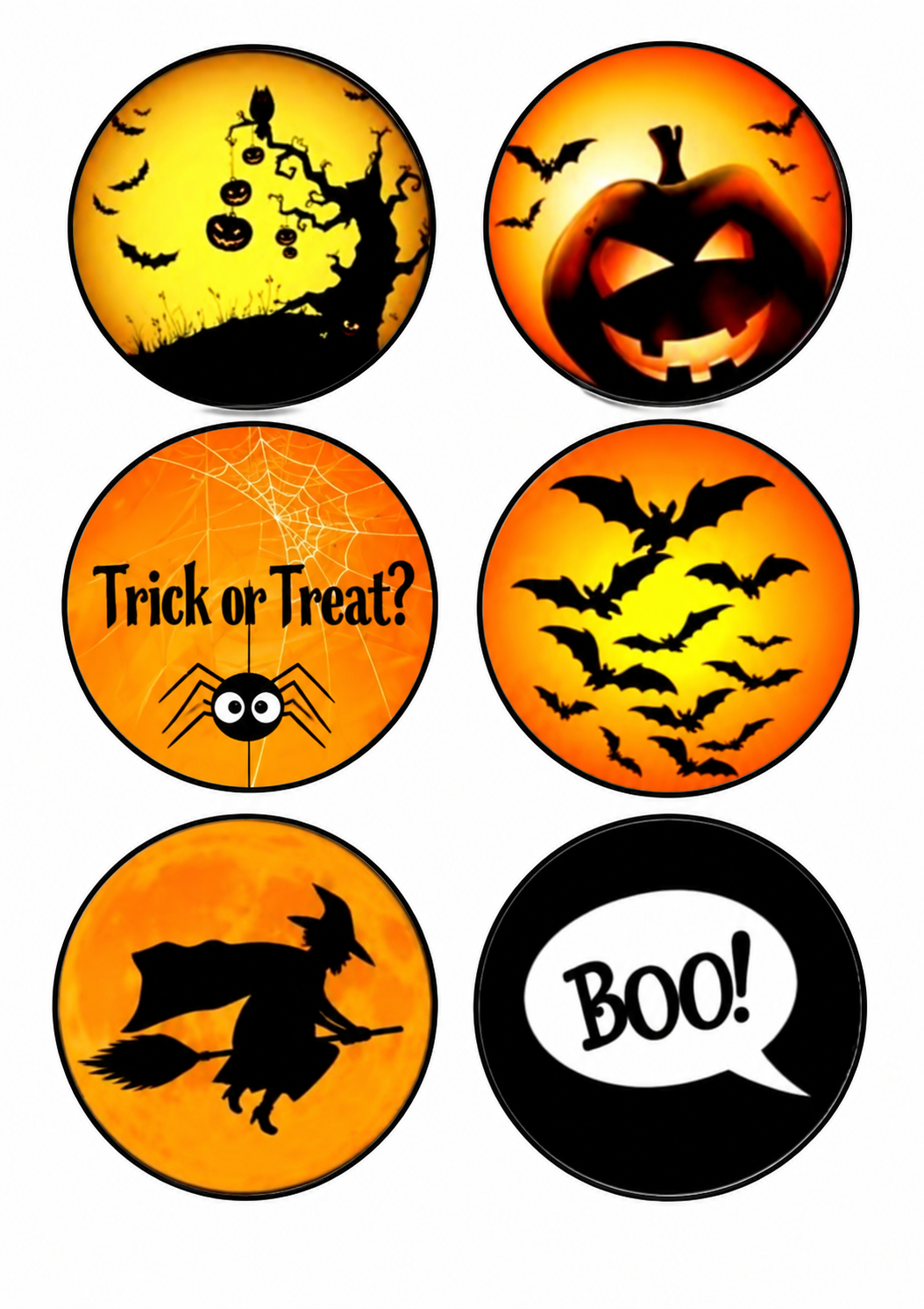 HALLOWEEN - Decoración para Cupcakes, Magdalenas y Galletas - Varios Tamaños