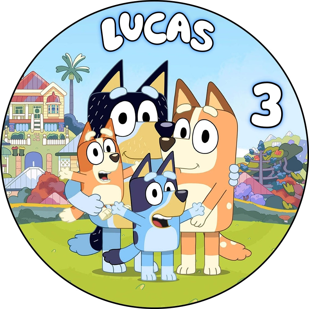 Imagen comestible en oblea BLUEY personalizada para tartas y pasteles