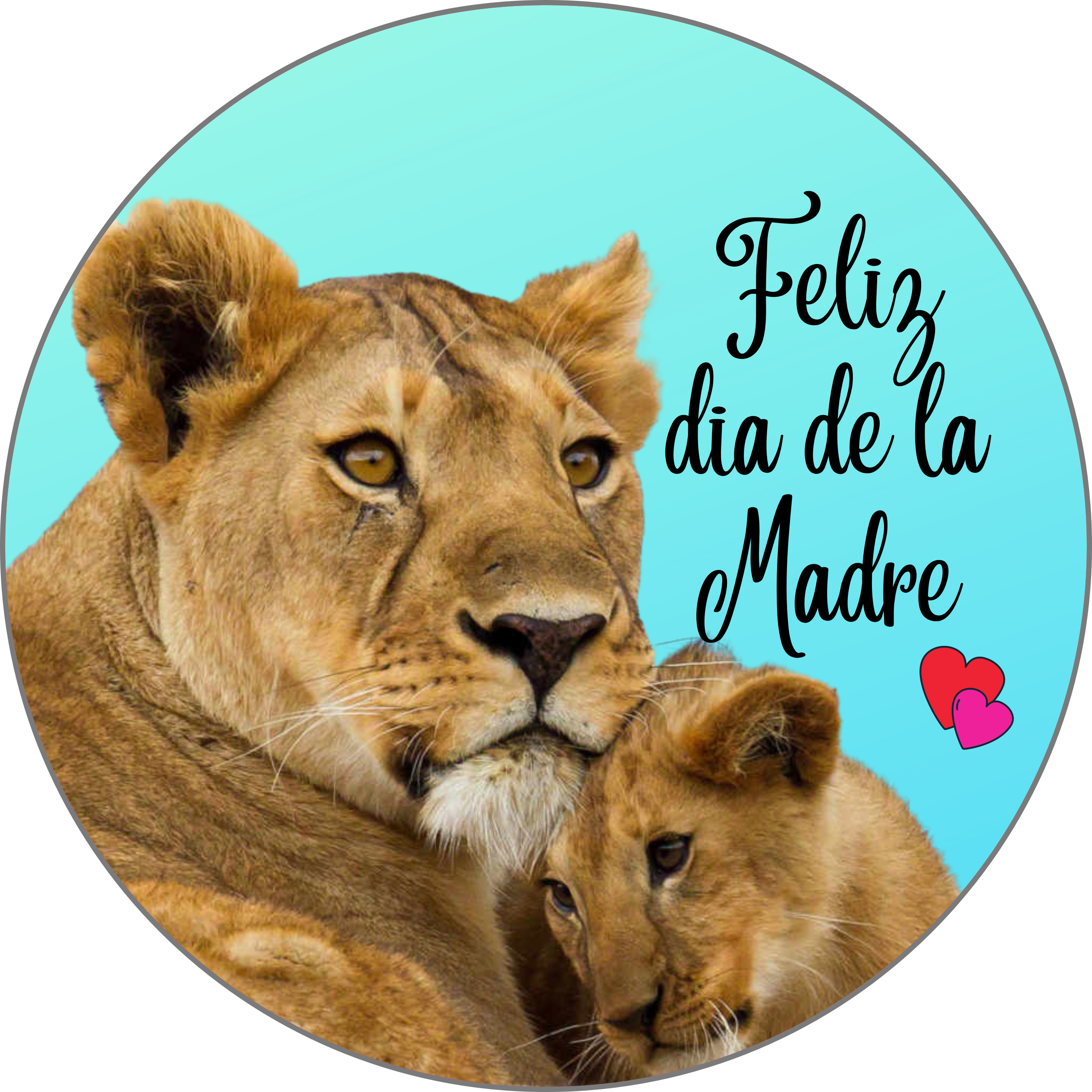 Imagen comestible para tarta del Día de la Madre con madre e hija, papel de azúcar u oblea personalizada