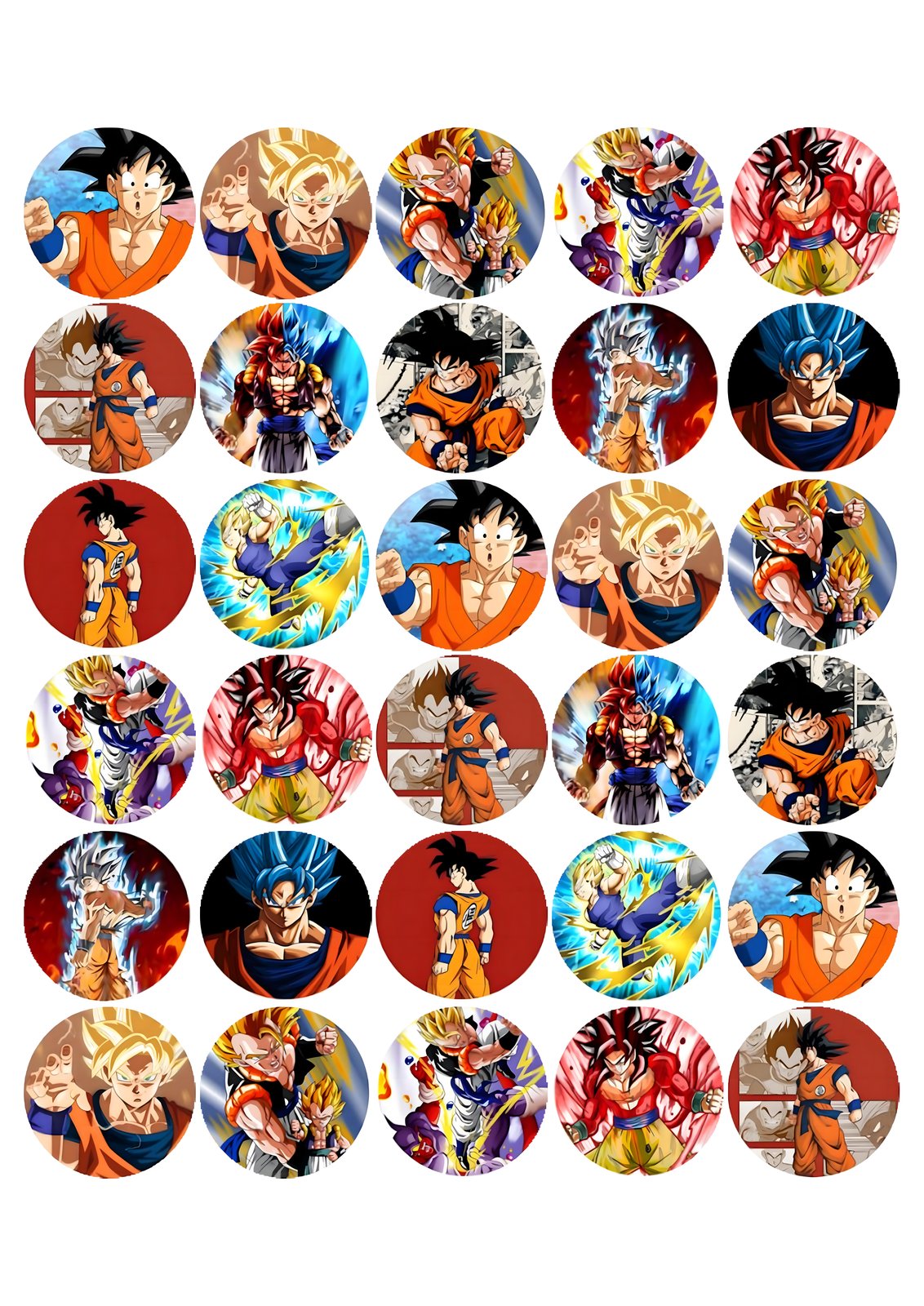 Lámina comestible personalizable de Dragon Ball con Goku y una esfera del dragón