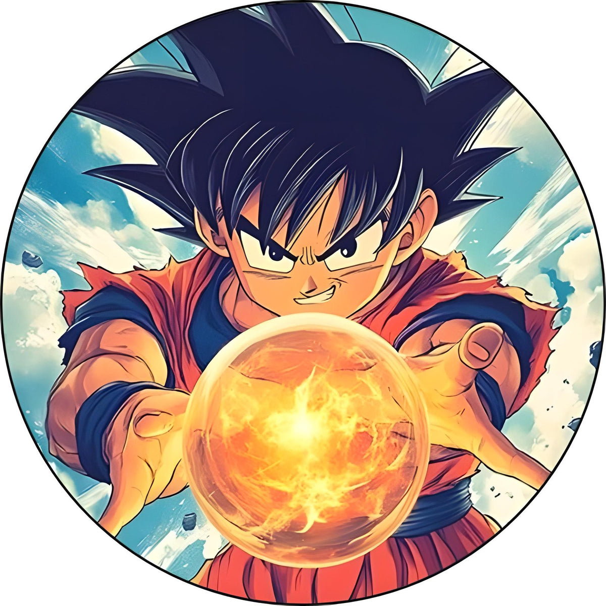 Goku niño de Dragon Ball con traje naranja