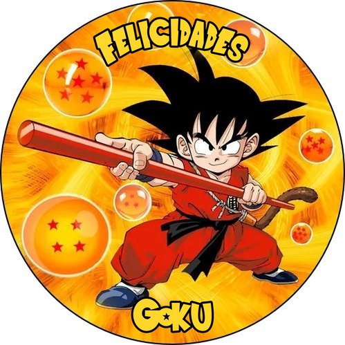 Oblea circular personalizable de Dragon Ball Z con Super Saiyan y Piccolo