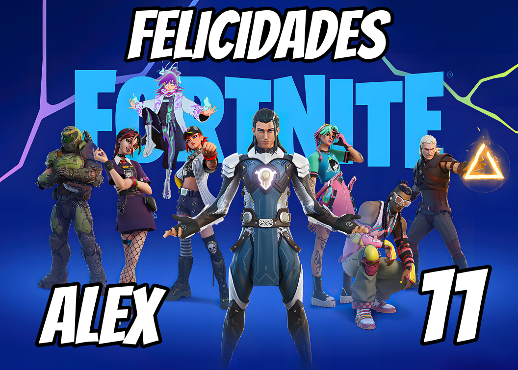 Imagen comestible estilo Fortnite battle royal para tarta y cupcakes, disponible en formato redondo o rectangular, en oblea o papel de azúcar, personalizable con texto