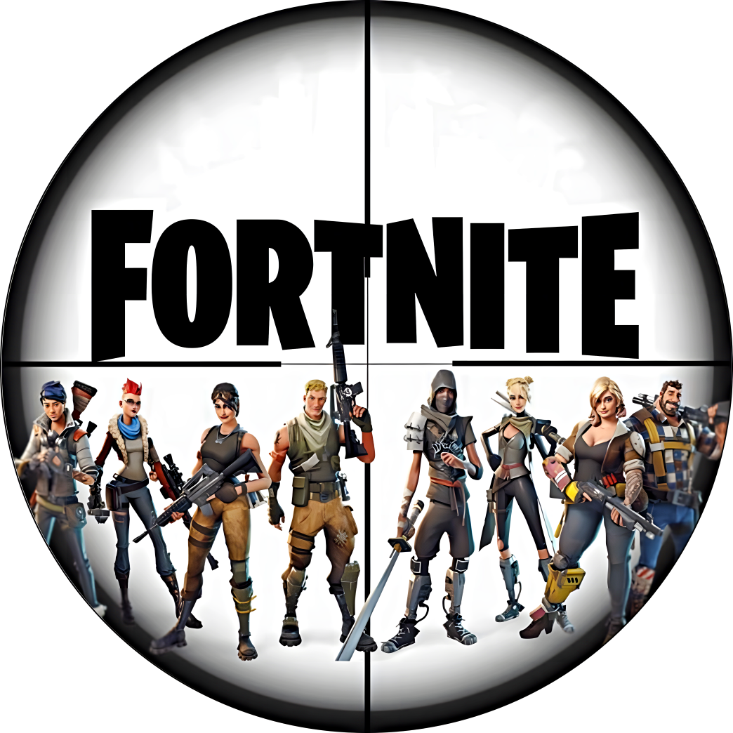 Imagen comestible estilo Fortnite battle royal para tarta y cupcakes, disponible en formato redondo o rectangular, en oblea o papel de azúcar, personalizable con texto