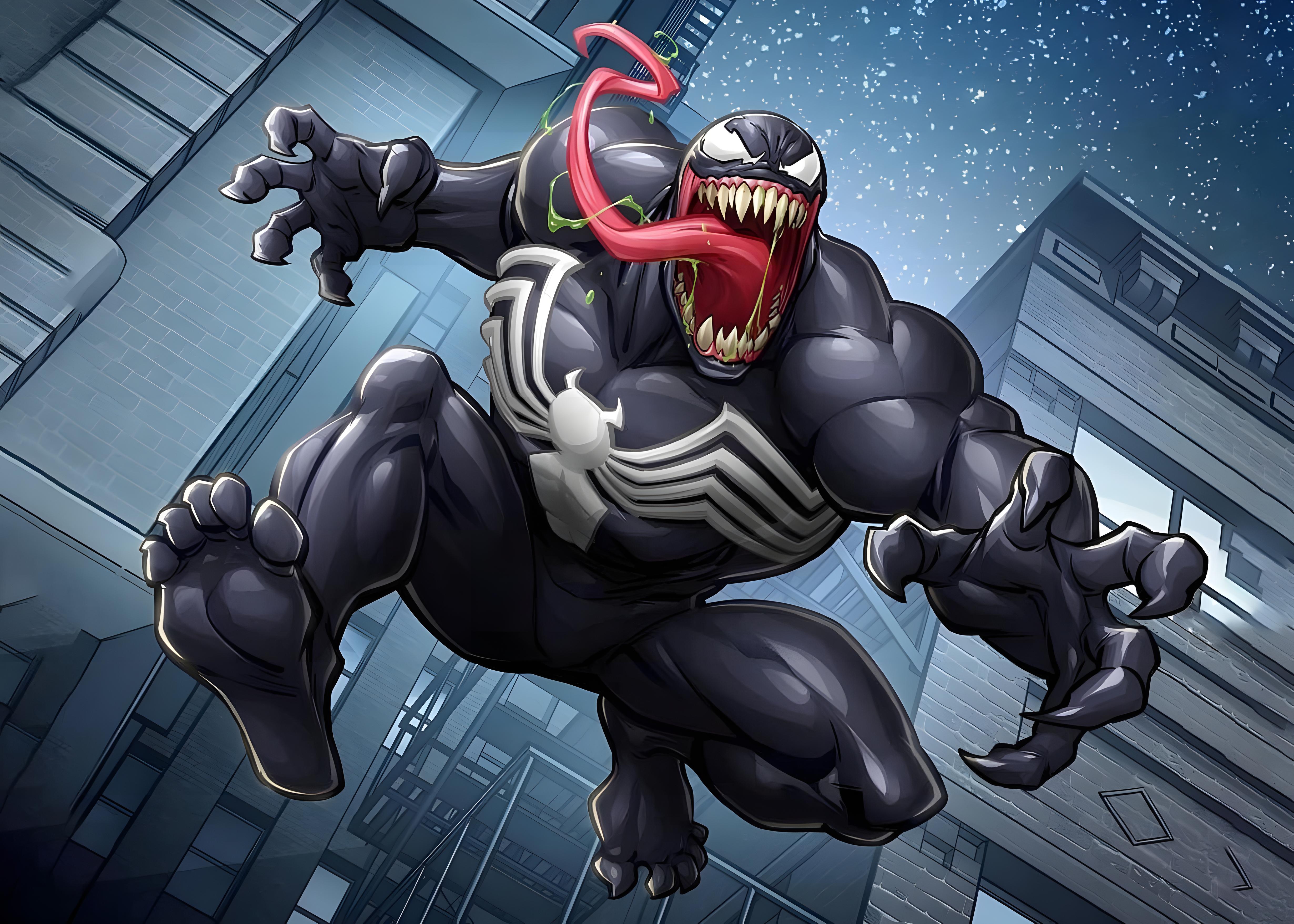Decoración comestible de Venom personalizada para tarta infantil
