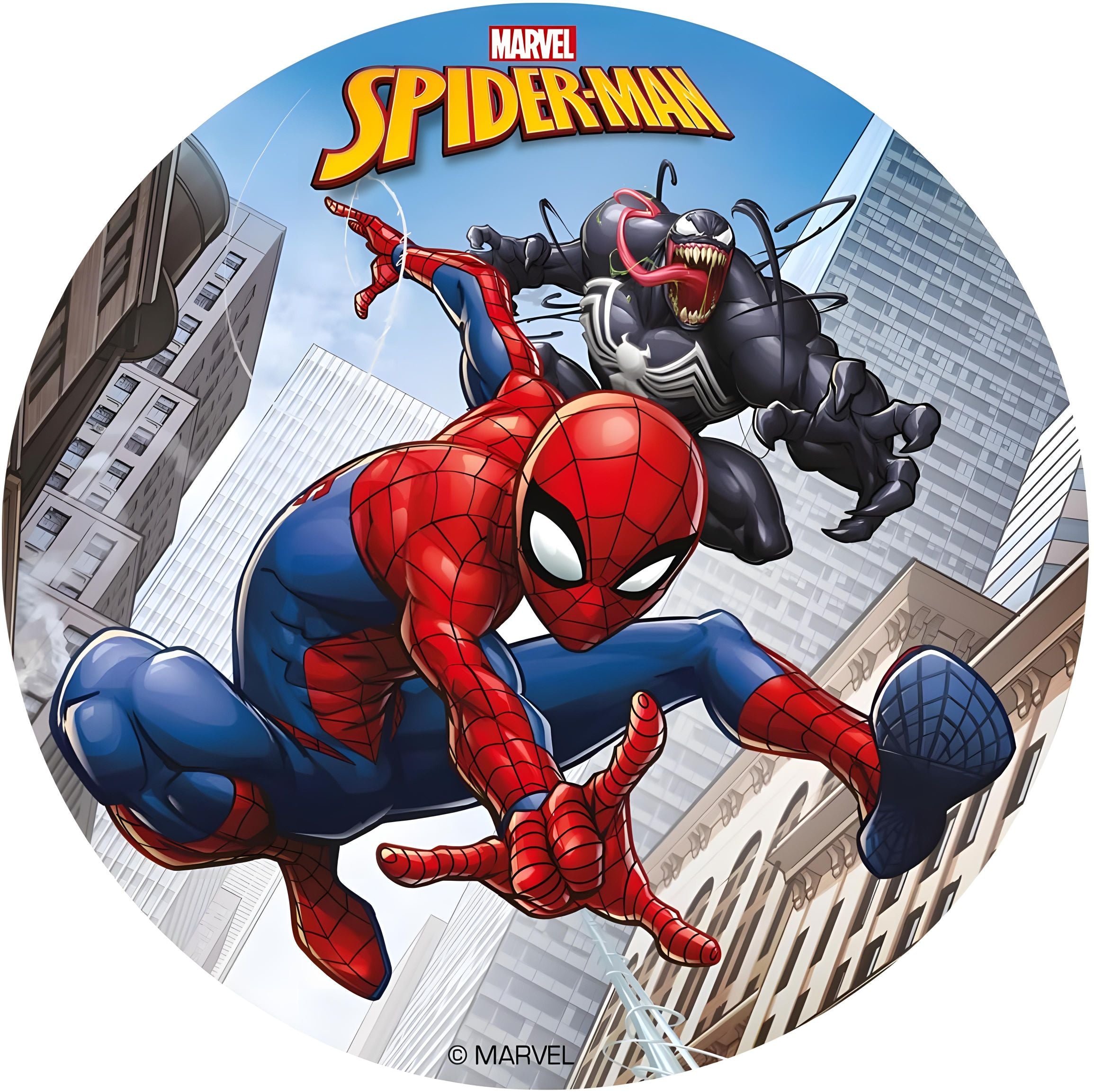 Oblea de Spiderman personalizada con nombre y edad para decorar tartas de cumpleaños