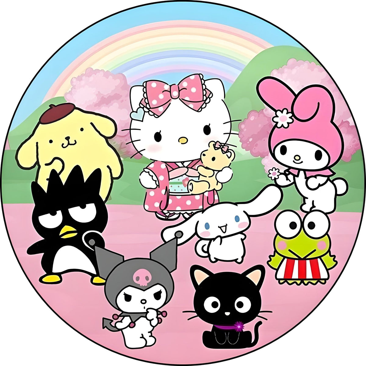 Oblea comestible personalizada HELLO KITTY para tarta y pastel de cumpleaños